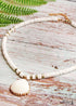 Boho Necklace, Natural Shell Cowrie in White